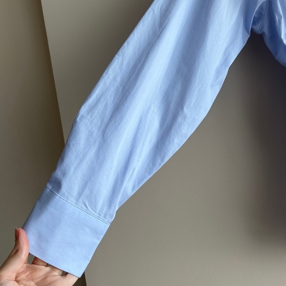 Maeve Asymmetrical Buttondown Shirt, Women’s Sky Blue Blouse, Size XXS - Picture 8 of 16